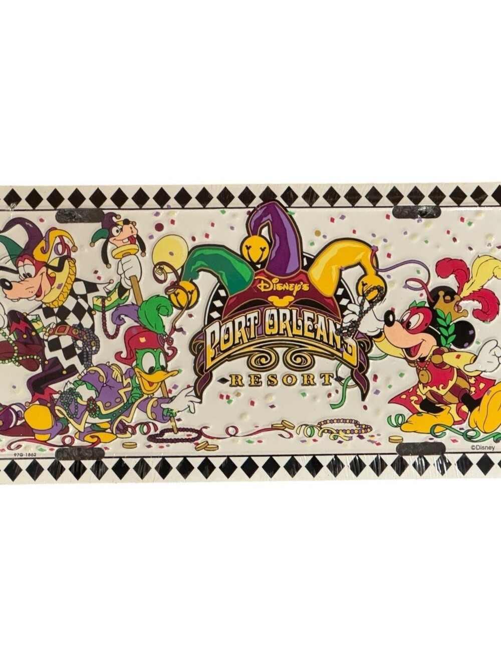 Port Orleans Resort Mardi Gras Character Sealed Disney Metal License Plate